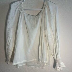 White Flowing Off-Shoulder Blouse